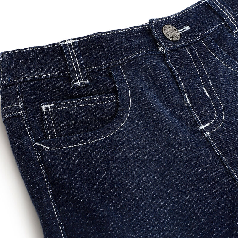Boys Dark Blue Solid Long Trousers image number 2